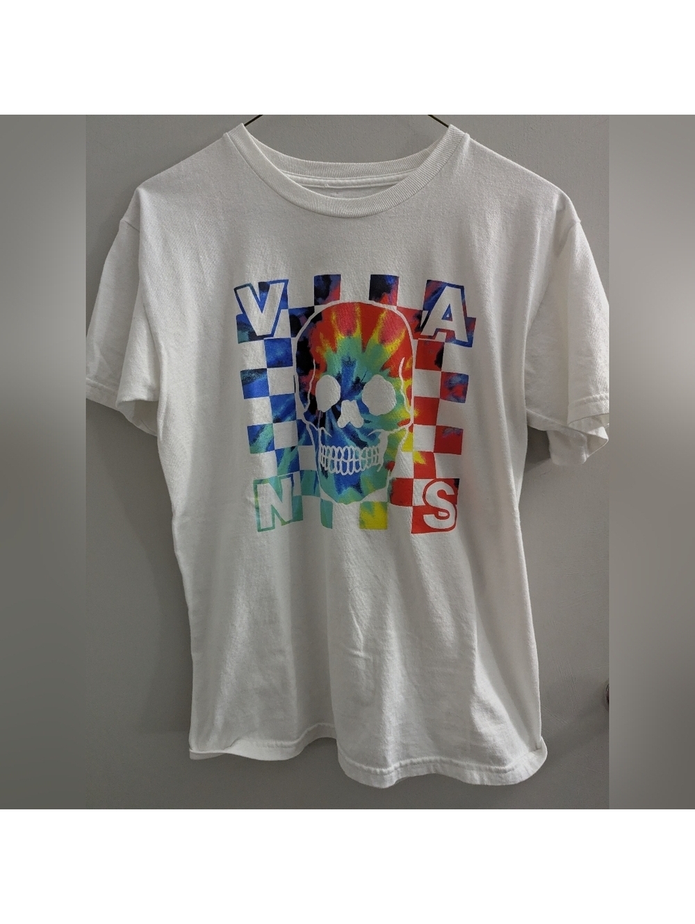 Vans White Graphic T-Shirt for Men Medium EUC Unisex Skater Back To School